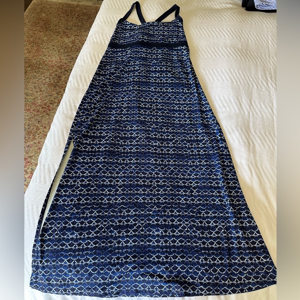 Eddie Bauer Blue Maxi A-Line Dress with Slit
